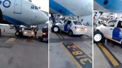 Photo of दिल्ली एयरपोर्ट पर टला बड़ा हादसा, पार्किंग में खडे प्लेन के निचे आई कार