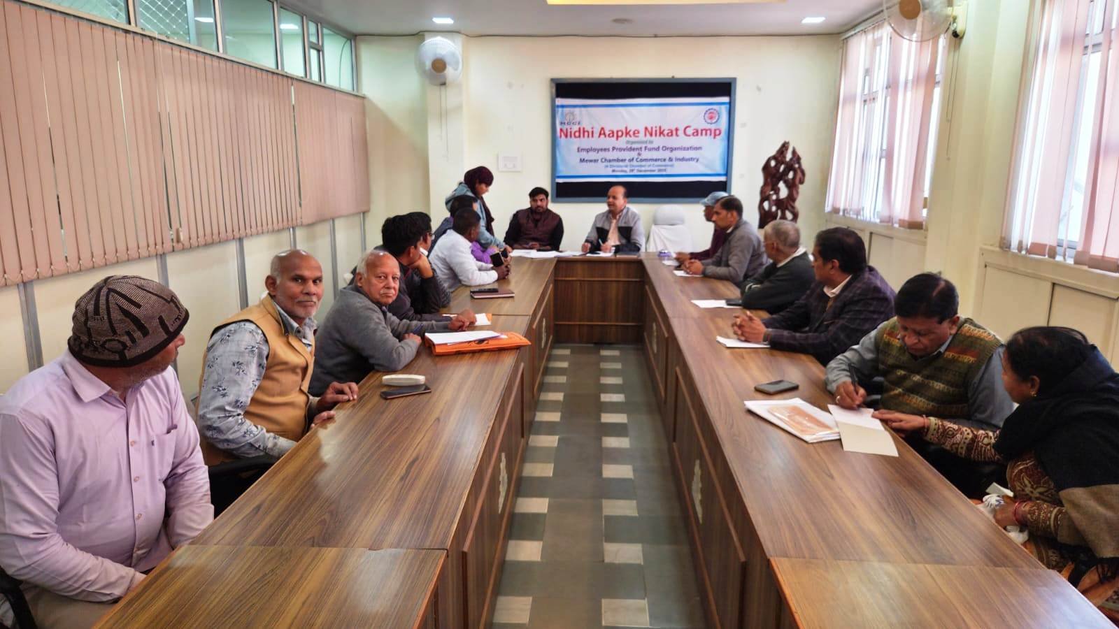Bhilwara : मेवाड़ चैम्बर में हुआ ’’निधी आपके निकट’’ कैम्प का आयोजन, 50 से अधिक कर्मचारी ने रखी समस्याएं