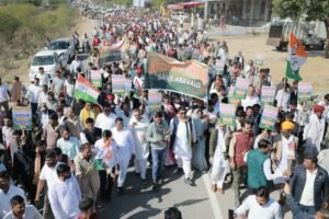 Bhilwara : अरावली बचाओ जन-आंदोलन के तहत जिला कांग्रेस कमेटी भीलवाड़ा देहात ने निकाली जन जागरण पद यात्रा