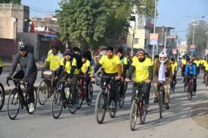 Bikaner : 'संडे ऑन साइकिल': लगाते सातवें सप्ताह चलाई साइकिल, दिया फिट इंडिया का संदेश